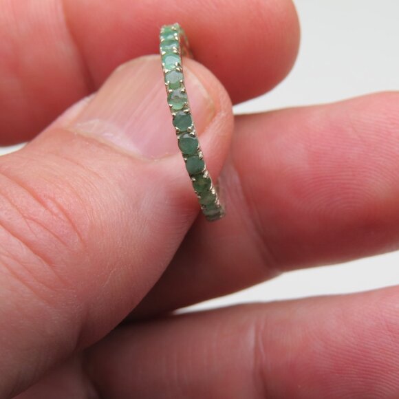 Genuine Emerald *925 Sterling Silver Ring - Picture 7 of 9